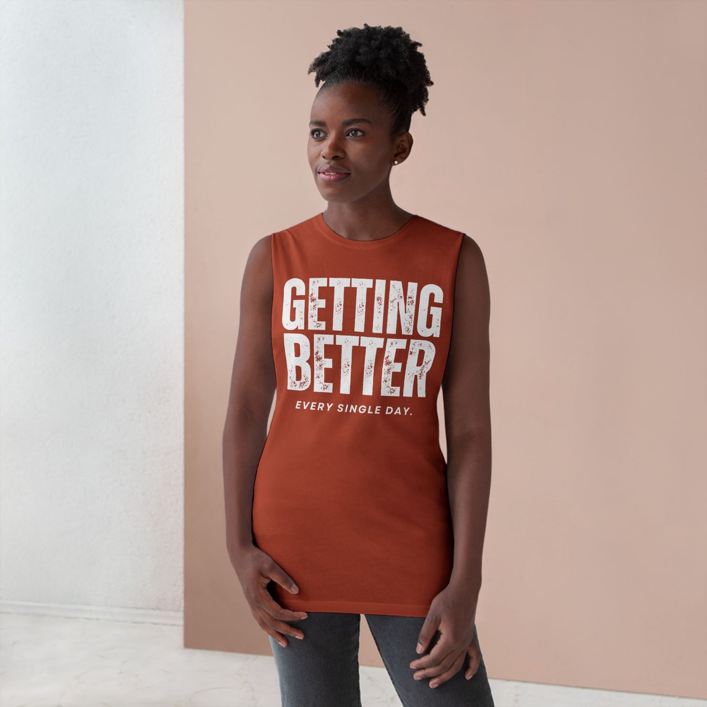 Empowering Unisex Motivational Tank Top - 'Getting Better Every Single Day' - Gym Wear, Workout Shirt, Fitness Apparel, Summer Tank, Positive Quote