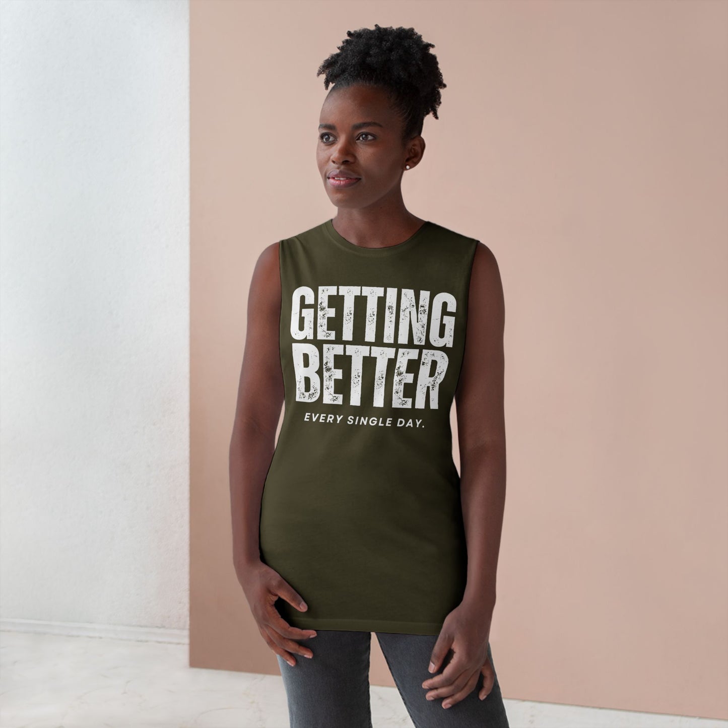 Empowering Unisex Motivational Tank Top - 'Getting Better Every Single Day' - Gym Wear, Workout Shirt, Fitness Apparel, Summer Tank, Positive Quote